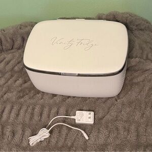 White Vanity Fridge with Adapter